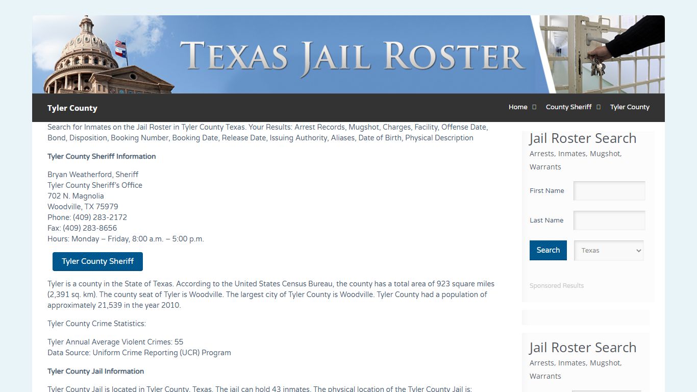 Tyler County | Jail Roster Search